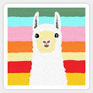 llama, oil painting, pattern Sticker